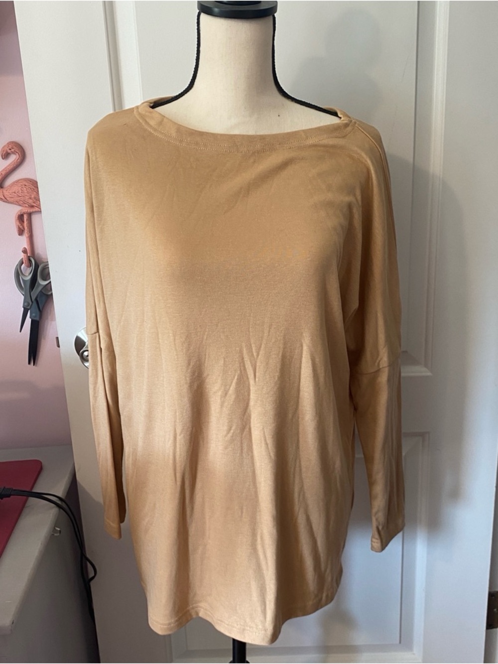 Women's Relaxed Long Sleeve Top - Camel